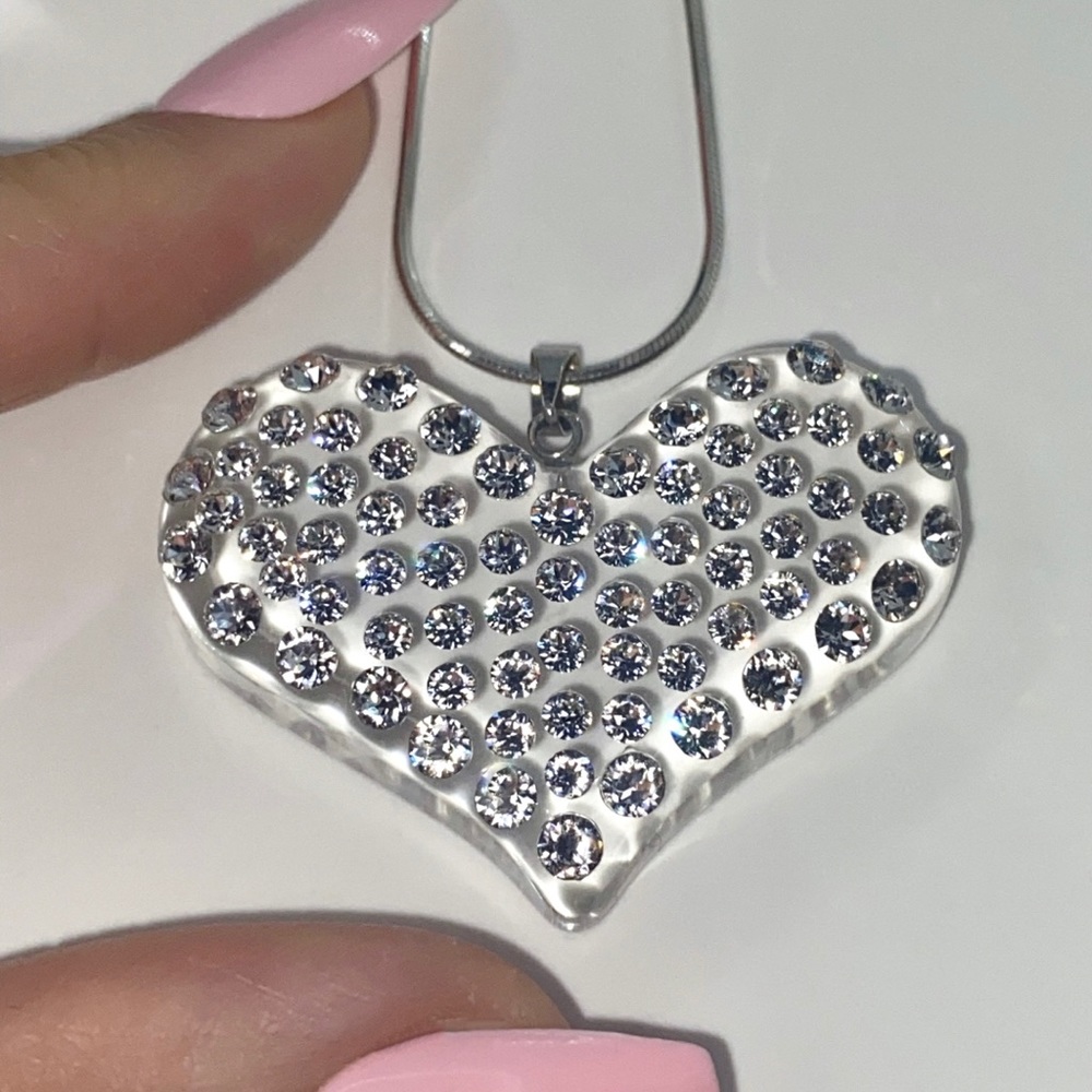 Acrylic Crystal Necklace Embellished With Genuine “European Crystals”